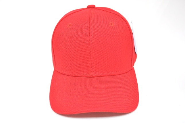 PLAIN 100% ACRYLIC VELCRO CAP-RED